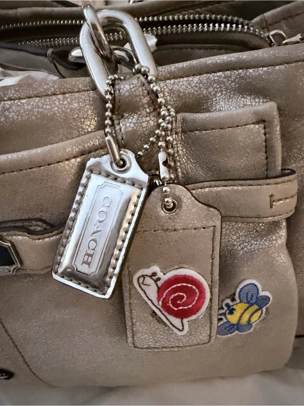 COACH Chelsea Jayden Custom Carryall Champagne Gold Metallic